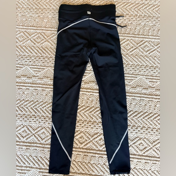 Wilson Women’s Black Performance Leggings Drawstring Size M Like New - Picture 2 of 4